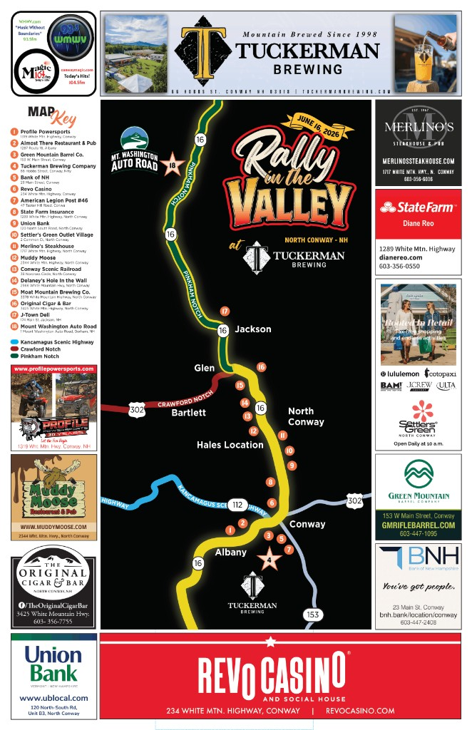 Rally in the Valley 18-Stop Route Map